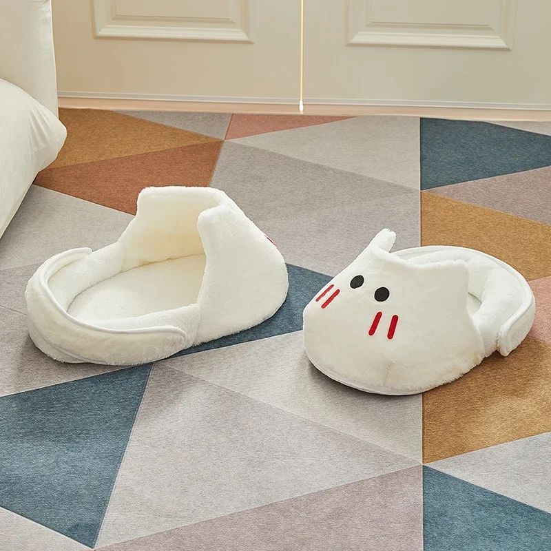Portable Plush Slipper Cat Bed Pet Mattress Warm Soft Comfortable