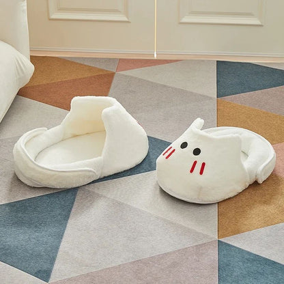 Portable Plush Slipper Cat Bed Pet Mattress Warm Soft Comfortable